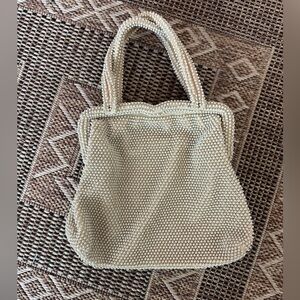 Vintage Corde-Bead by Lumured Ivory Beaded Handbag